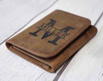 Personalized Trifold Wallet for Men, Custom Wallets for Men, Birthday Gifts for Men, Name Monogram Wallet for Men, Son, Grandpa, Boyfriend