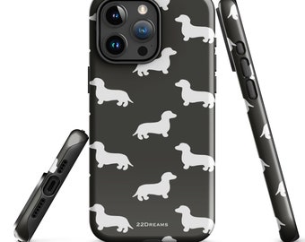 Hard case iPhone® mobile phone case Dachshund Dog black white