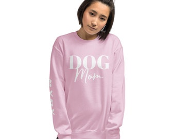Sweater "DOG MOM" printed pink and white