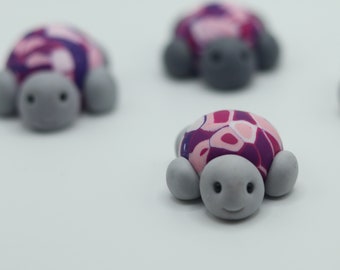 Handmade pink/purple sparkle Fidget Turtle - polymer clay  fidget/ornament/spinner