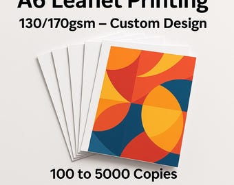 A6 Leaflet Printing – 130gsm / 170gsm – Custom Flyers for Business – Free Design