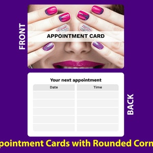 Appointment Cards Nail Bar Salon Manicure Pedicure Beauty with Rounded Corners