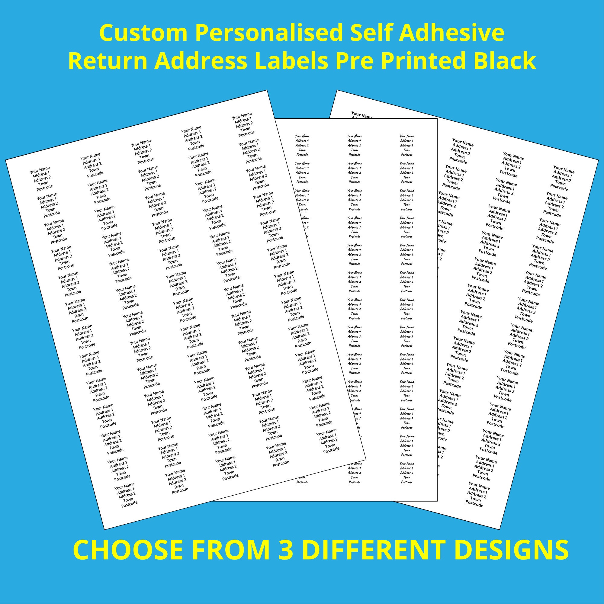 P&P! Personalised Labels Self Adhesive Return Address Mini Pre Printed Fast 