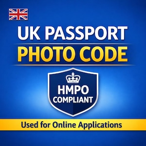 Code photo du passeport britannique | Approbation biométrique garantie (identification numérique)