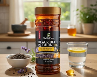Cold-Pressed Black Seed Oil Capsules, Nigella Sativa Immune Antioxidant Support (150 Softgels)