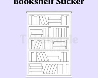 Bookshelf Sticker for Reading Journal (60 Books) | Book Tracker Sticker | Reading Log Journal Sticker | Book Lover Planner Sticker