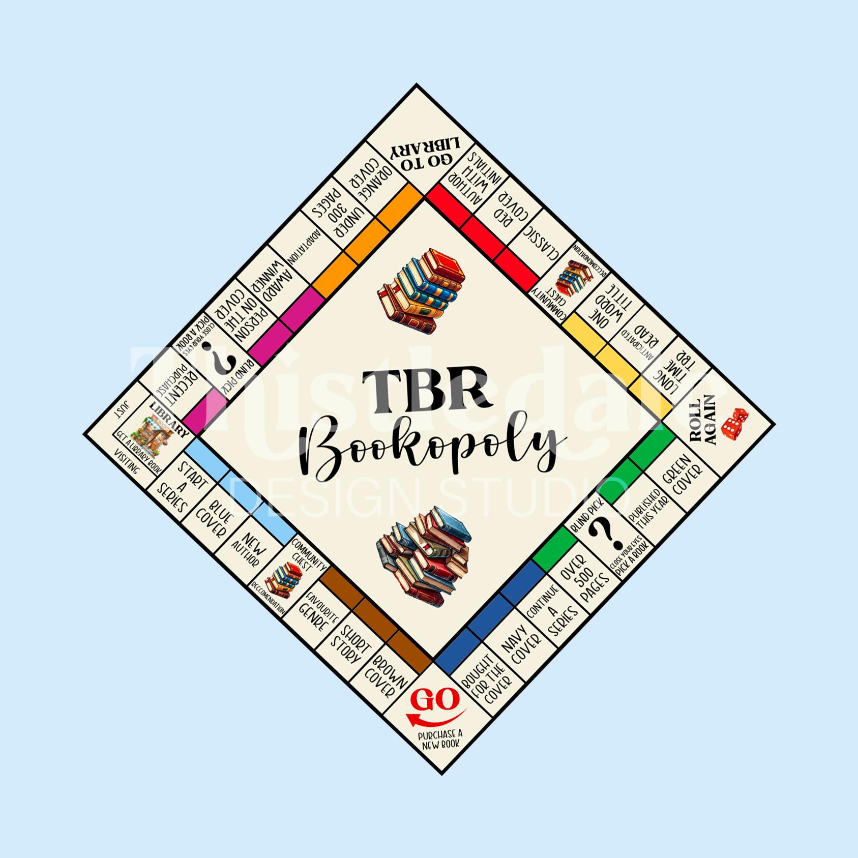 TBR Bookopoly Sticker - Book Journal, Journalling, Game - Etsy