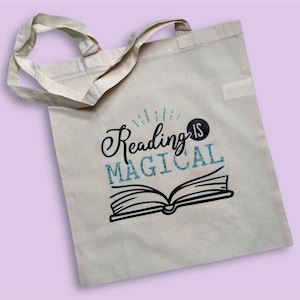 Reading is Magical Cotton Tote Bag - Reusable Shopping Bag