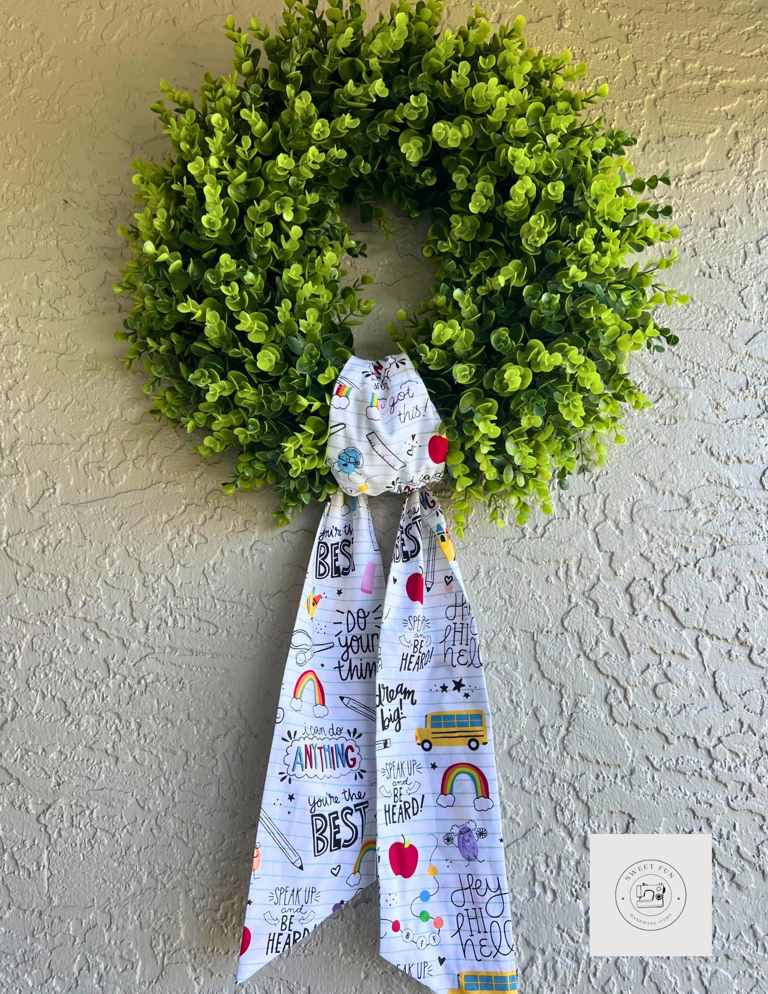 Back to School / Teacher Wreath Sash / School / Door Wreath Sash / First day of School / New Teacher / Classroom / Gift for Teacher