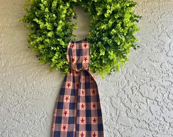4th of July, USA, America, Stars Stripes Wreath Sash Custom Wreath Sash Monogrammed Sash Personalized Americana, Military