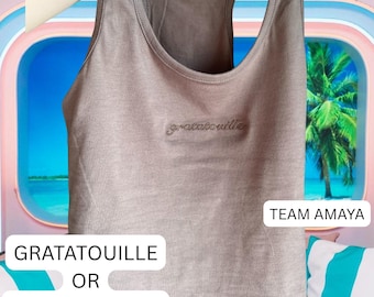 Embroidered Love Island Inspired Amaya Gratatouille Opportunille Villa Bombshell Tank Top