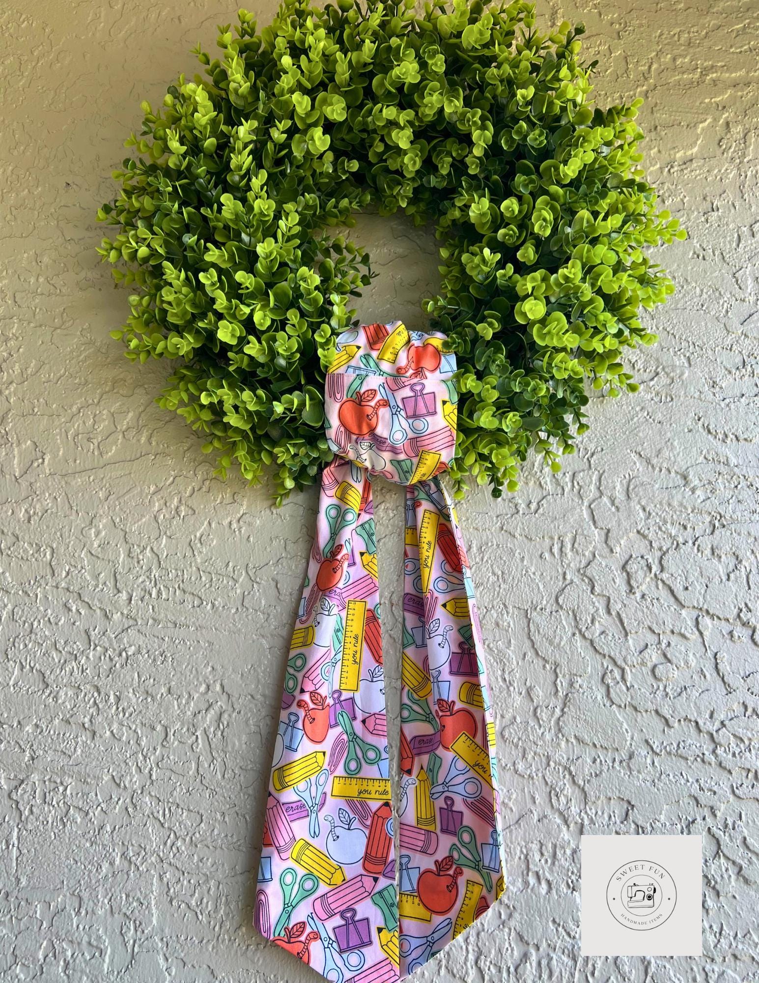 Back to School / Teacher Wreath Sash / School / Door Wreath Sash / First day of School / New Teacher / Classroom / Gift for Teacher