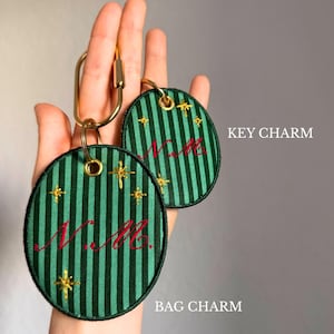 Colgante bordado para bolso, colgante para llave, etiqueta