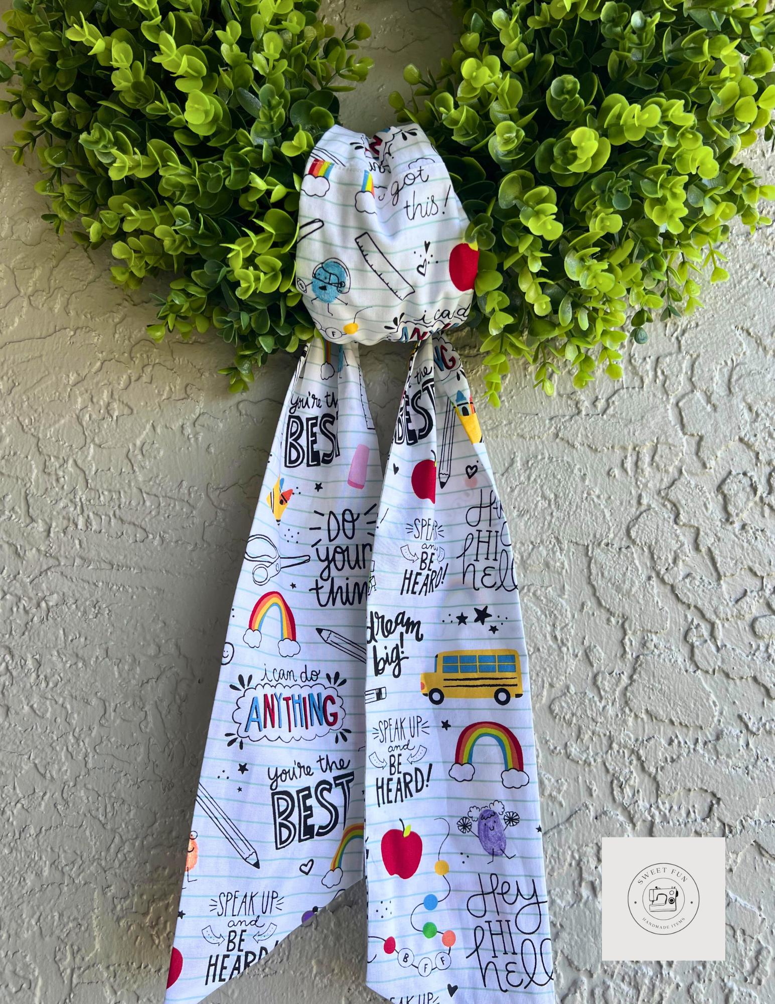 Back to School / Teacher Wreath Sash / School / Door Wreath Sash / First day of School / New Teacher / Classroom / Gift for Teacher