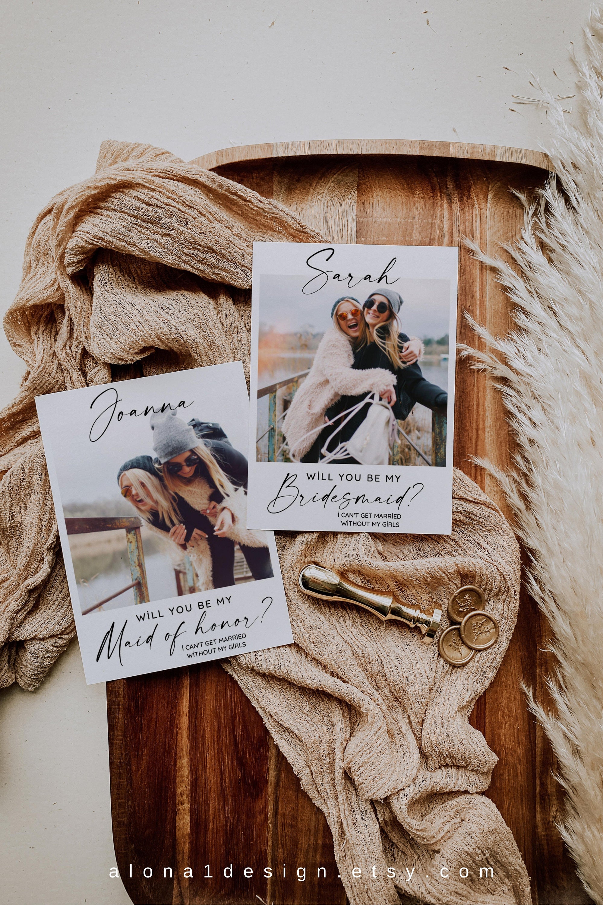 Photo Bridesmaid Proposal Card Template Printable Will You Be - Etsy