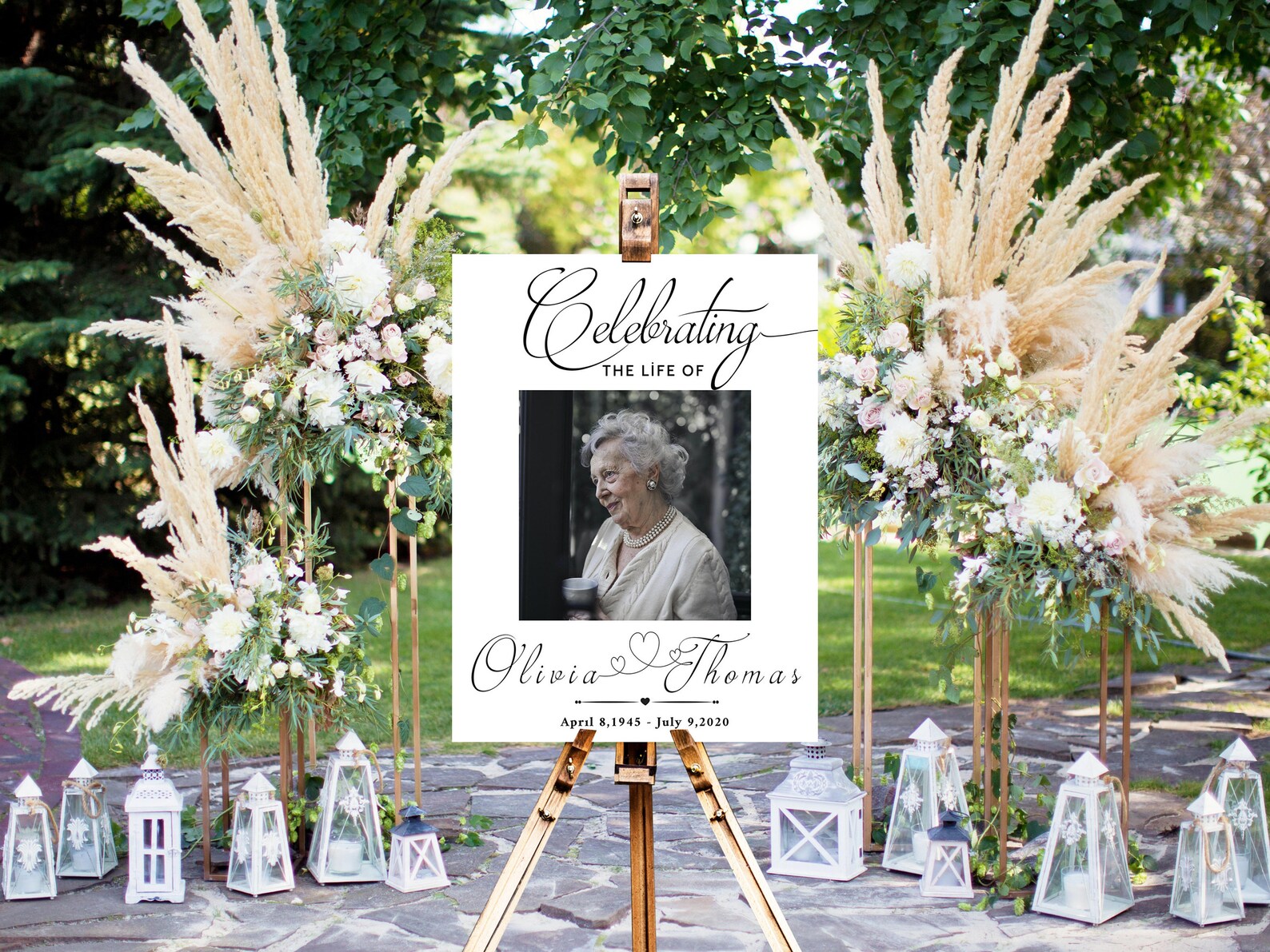 Editable Funeral Welcome Sign - Celebration of Life Decoration | Large