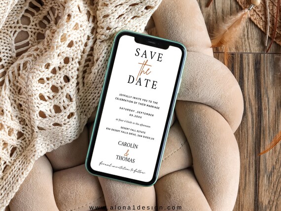 Electronic Save the Date Template Modern Save the Date - Etsy