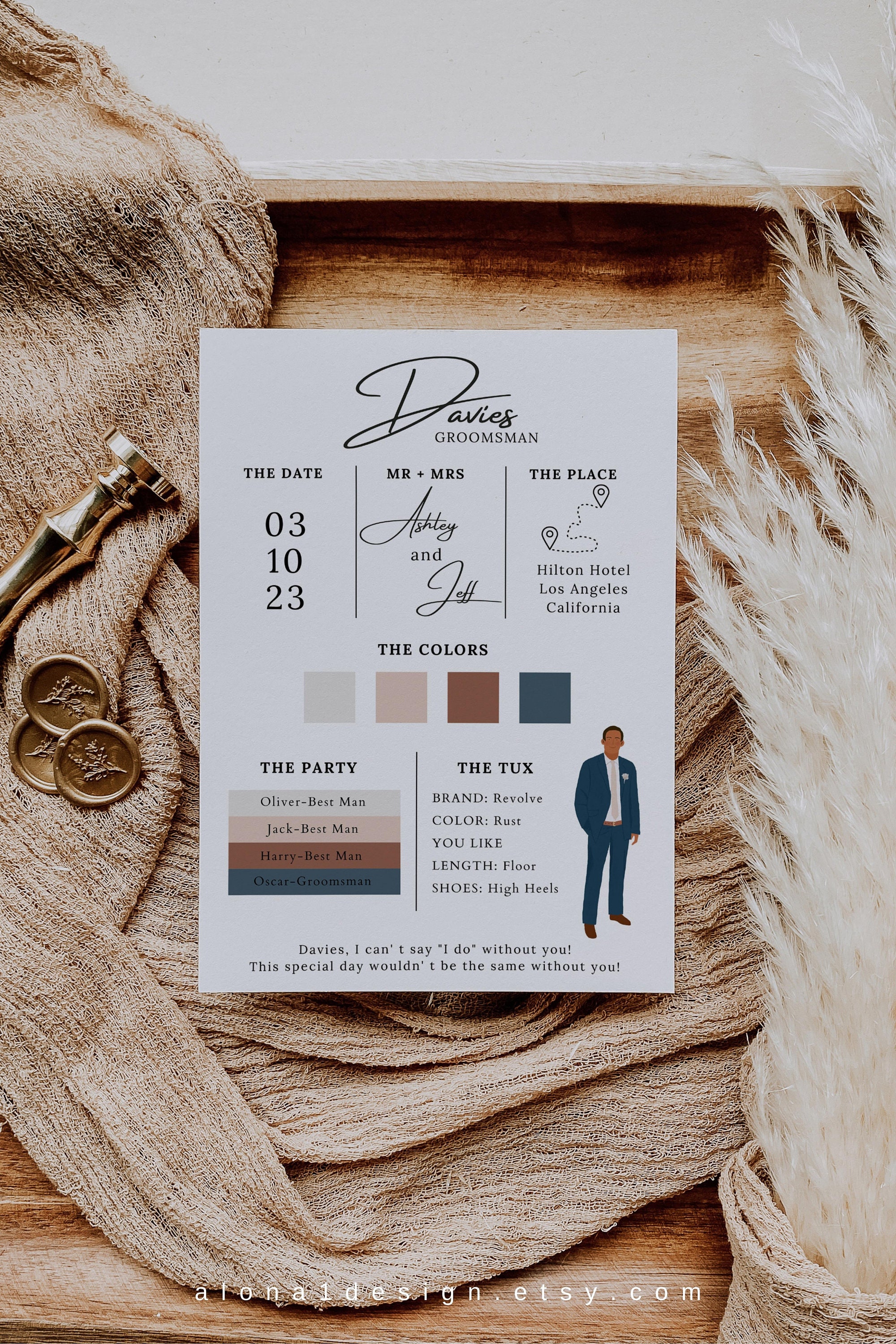 Groomsman Proposal Card, Printable Groomsmen Proposal Card, Groomsman ...