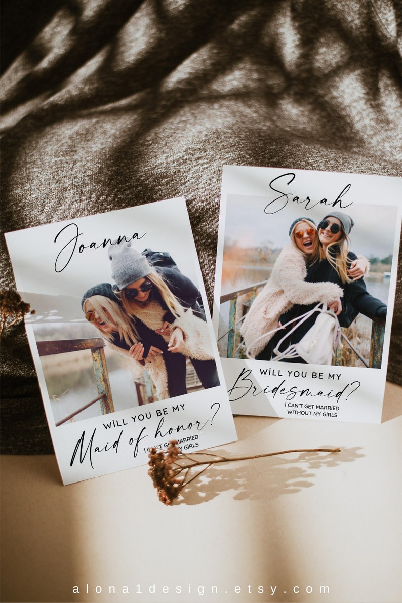 Photo Bridesmaid Proposal Card Template, Printable Will You Be My ...