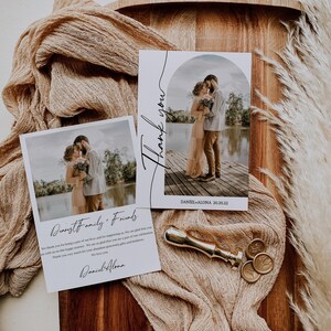 Moderne Hochzeits-Foto-Dankes-Karte | Minimalistische Hochzeit Dankeskarte | Boho Hochzeit Dankeskarte | Moderne minimalistische Hochzeit