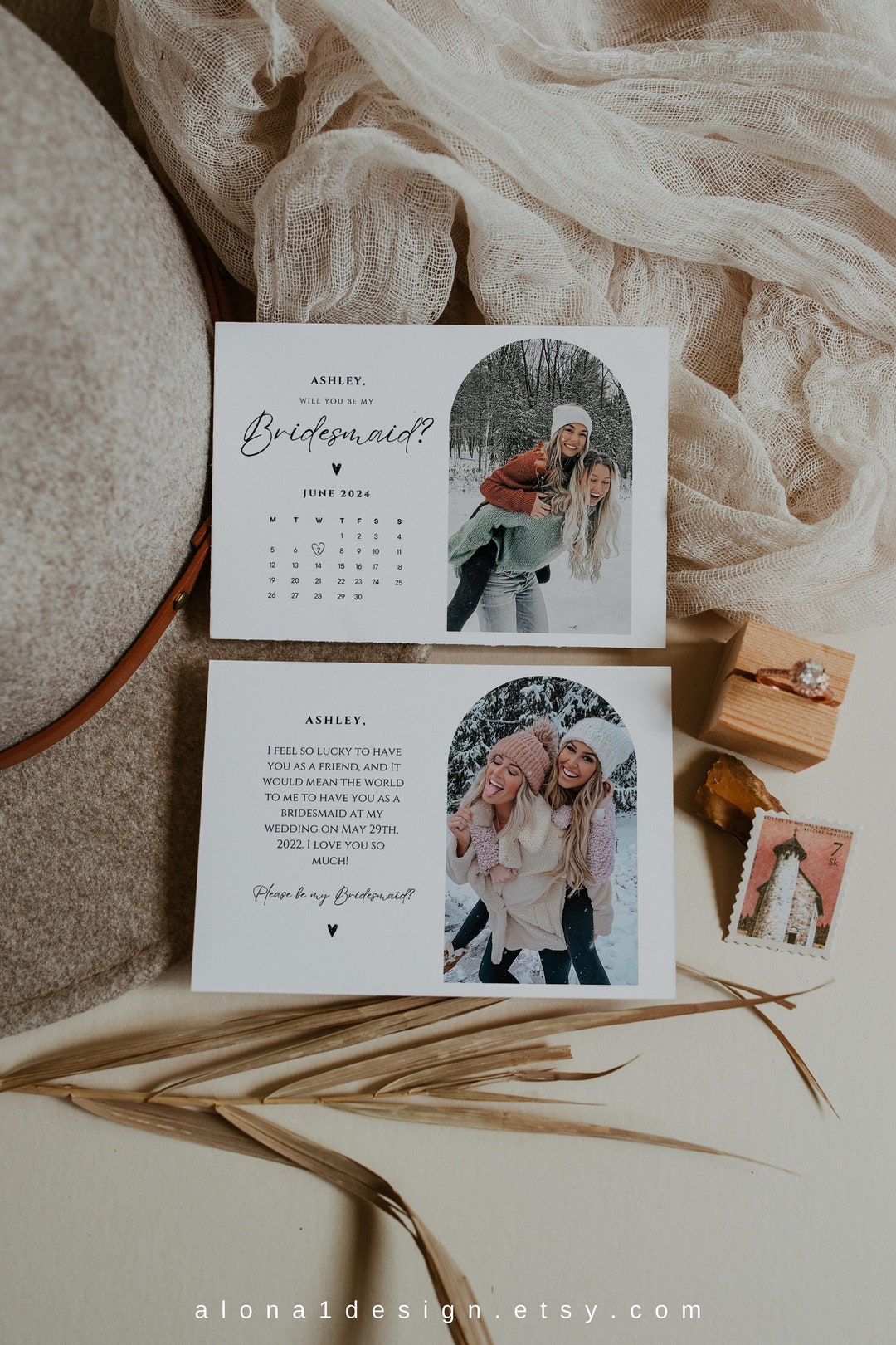 Photo Bridesmaid Proposal Card Template, Photo Proposal Card ...