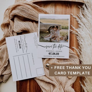 Modèle de photo "Retenez cette date", Carte postale "Retenez cette date", Imprimable "Retenez cette date", Photos "Retenez cette date", Mariage moderne "Retenez cette date"