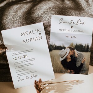 Modern Save the Date Template, Photo Save the Date, Editable Save Our Date, Minimalist Save The Date Card, %100 Editable, Instant Download
