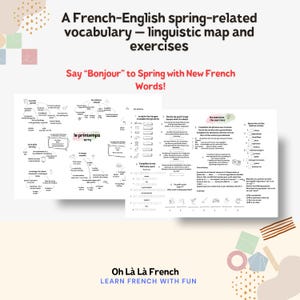 Französische Vokabelkarte zum Ausdrucken – Thema Frühling | Französisch-Englisch Lernarbeitsblatt