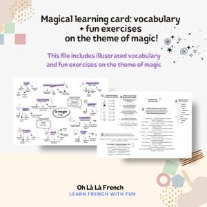 Magische Französisch Vokabelkarte - Französisch lernen mit Spaßaktivitäten | Druckbares Sheet für Kinder, Homeschool & Anfänger