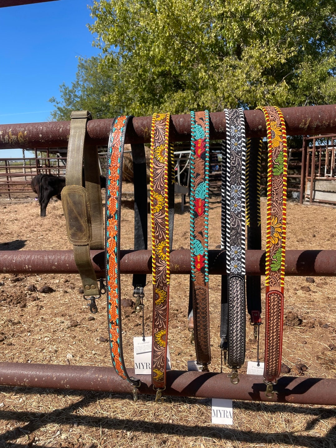 Myra Bag Handtooled Straps Etsy