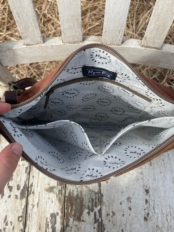 Western Leather Crossbody Bag - Upcycled Canvas Shoulder Bag For Women