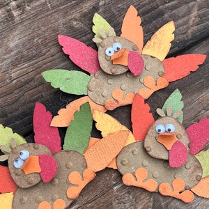 Turkey Embellishments: 3D Punch Art Thanksgiving Decor