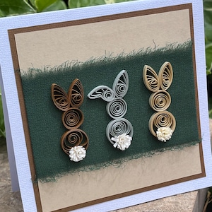 Hase, Hasenkarte, Osterkarte, Geburtstagskarte, Hase, Hasenkarte, Hasenliebhaber, Hasengeschenk, Muttertagskarte, süßes Häschen, Quilled Bunny