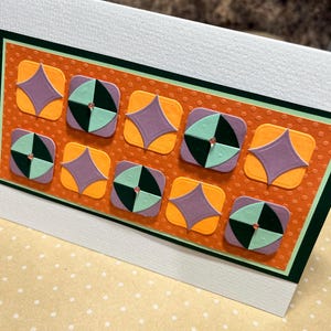 Tarjeta retro, tarjeta estilo años 70, tarjeta sencilla, tarjeta para cualquier ocasión, tarjeta de cumpleaños, pensando en ti, tarjeta para el mejor amigo, tarjeta de diamante, tarjeta minimalista