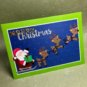 Biglietto di auguri di Natale, biglietto di Babbo Natale, biglietto di renna, biglietto di auguri di Natale, renna carina, biglietto di auguri di Natale, biglietto di auguri di Natale fustellato
