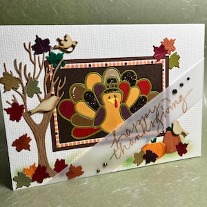 Biglietto di ringraziamento, biglietto autunnale, biglietto di auguri vuoto, biglietto di tacchino, foglie autunnali, biglietto di auguri, biglietto di buon Ringraziamento, interno vuoto, glitter