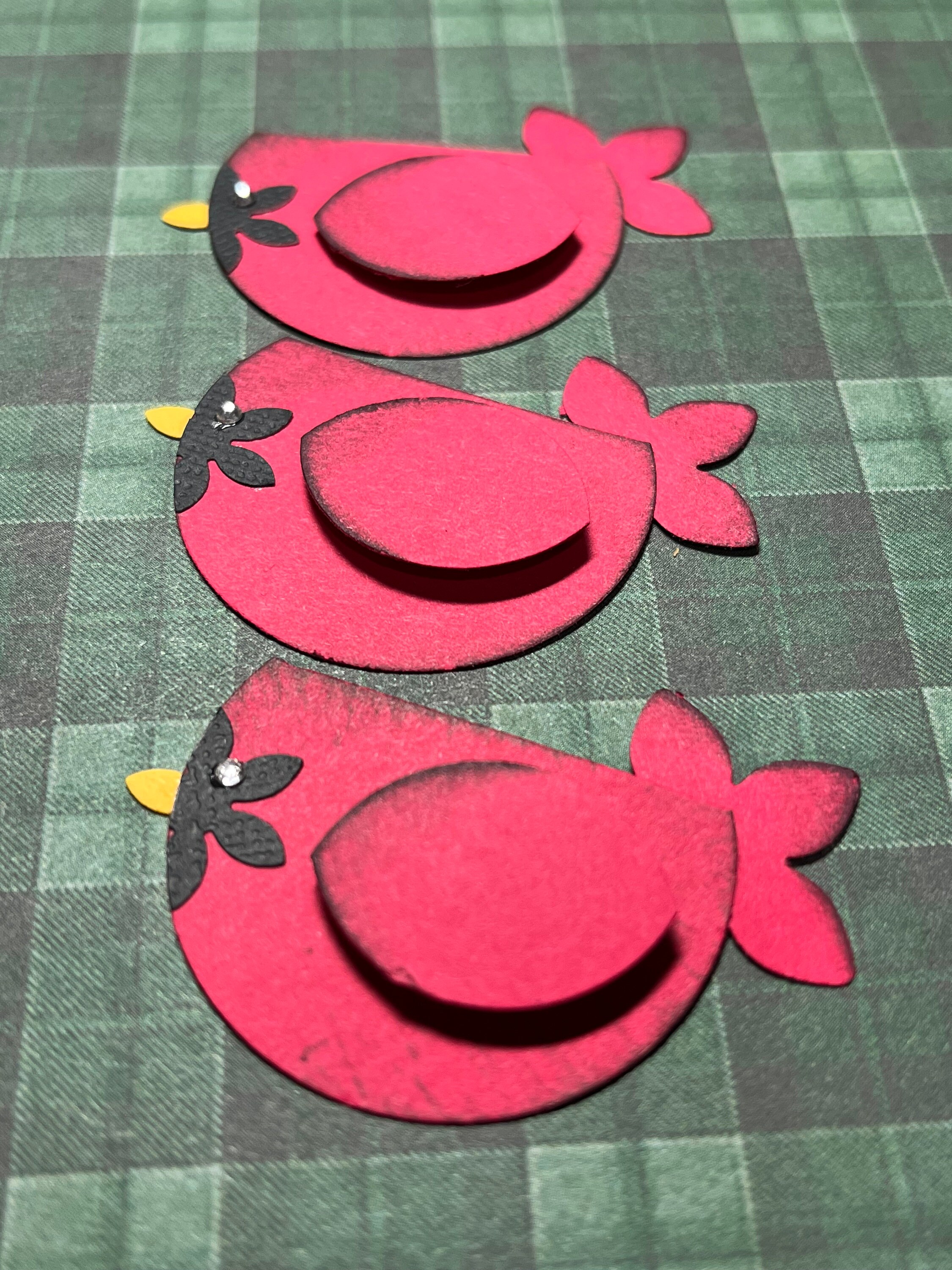 Handmade Cardinal Paper Embellishments: Scrapbooking, Cake Topper (5pc ...
