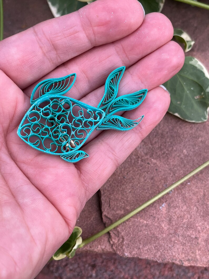 Quilled Goldfish, Quilled Embellishments, Paper Fish, Table Decoration