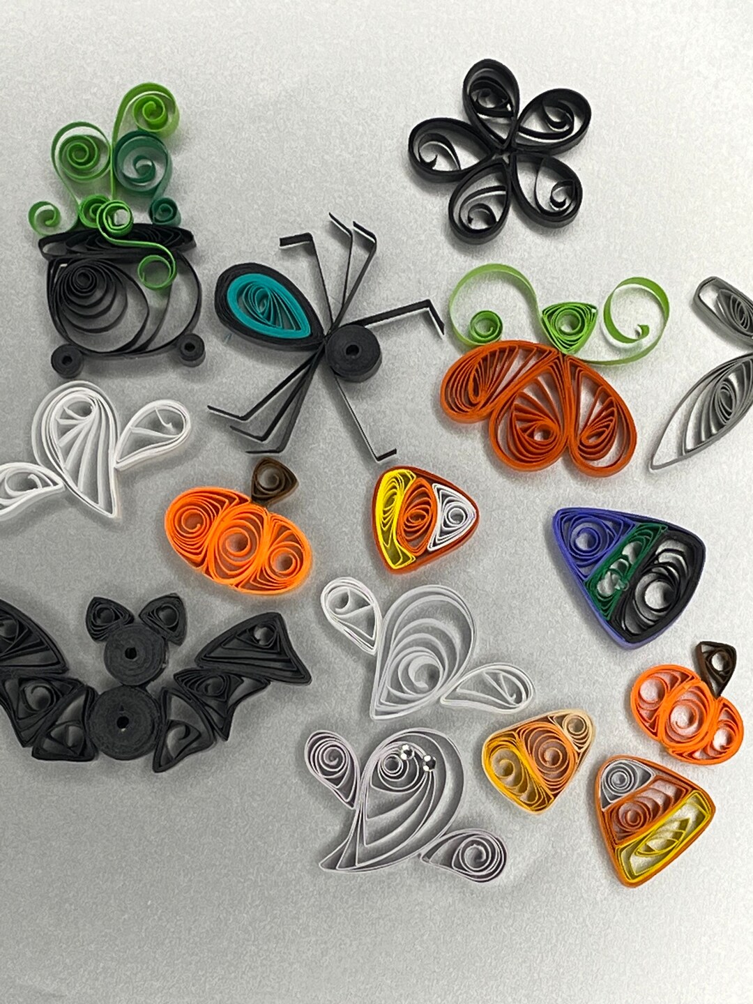 Halloween Themed Quilling Sampler, Embellishment Sampler, Quilled ...