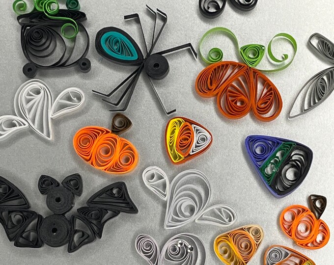Halloween Themed Quilling Sampler, Embellishment Sampler, Quilled ...