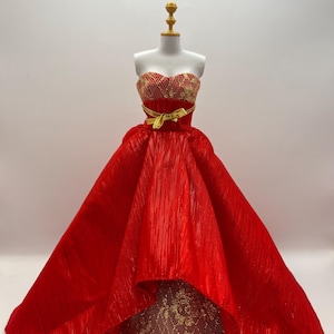 Red & Gold Holiday Gown