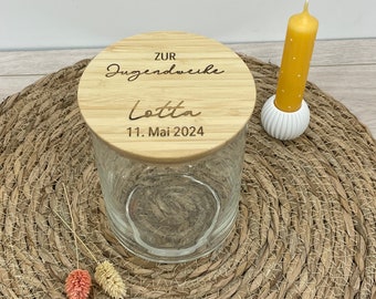 Vorratsglas - Geschenk - Kommunion - Geldgeschenk - Konfirmation - Jugendweihe - Hochzeit - INDIVIDUALISIERBAR