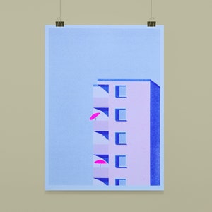 Summer in the city – DIN A4 Riso Print, Risograph Print, Kunstdruck