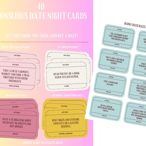 Date Night Cards For Conscious Dating | 40 Conscious Date Night Cards | Date night Jar Cards | Conscious Dating Ideas | Intimacy Ideas |