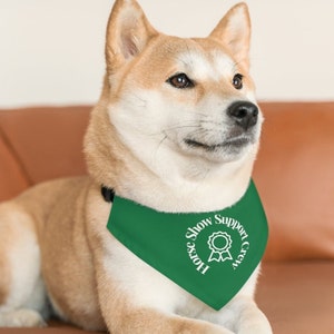 Horse Show Support Crew Dog Bandana Collar - Green