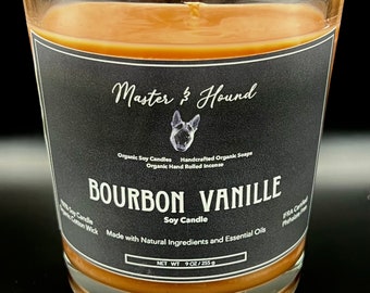 Bourbon Vanille Soy Candle (100% Phthalate-free, IFRA and RIFM Certified, cotton wick and All Natural Soy Wax) 9oz