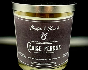 Cerise Perdue Soy Candle (100% Phthalate-free, IFRA and RIFM Certified, cotton wick and All Natural Soy Wax) 9oz