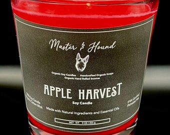 Apple Harvest Soy Candle (100% Phthalate-free, IFRA and RIFM Certified, cotton wick and All Natural Soy Wax) 9oz