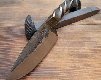 Hand forged railroad spike knife