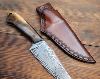 Hand forged Damascus Hunting/Camping  knife